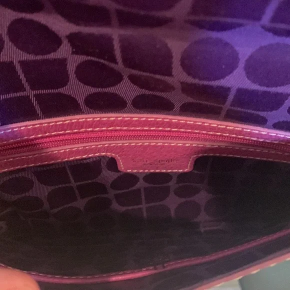 Kate Spade New York Magenta Leather Envelope Clutch Snap Enclosure - Unique! - Picture 6 of 10